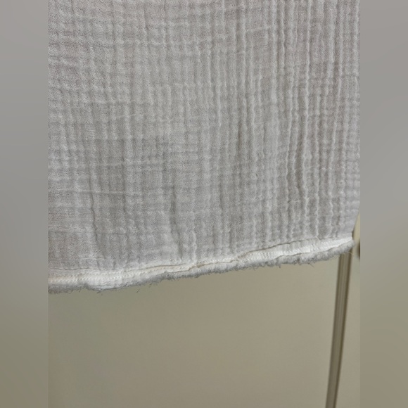 Michael Stars White Soft Gauze Unstructured “Tube Sleeve” Blouse - Picture 7 of 11